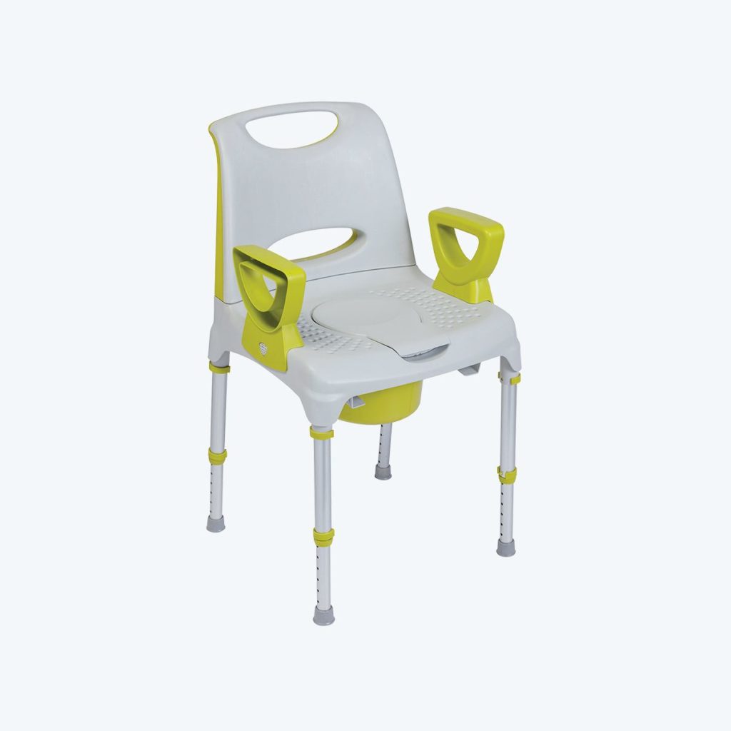 CHAISE DE DOUCHE Siège en U avec Accoudoirs Dossier Tabouret Salle de Bain Ha... EUR 118,17
